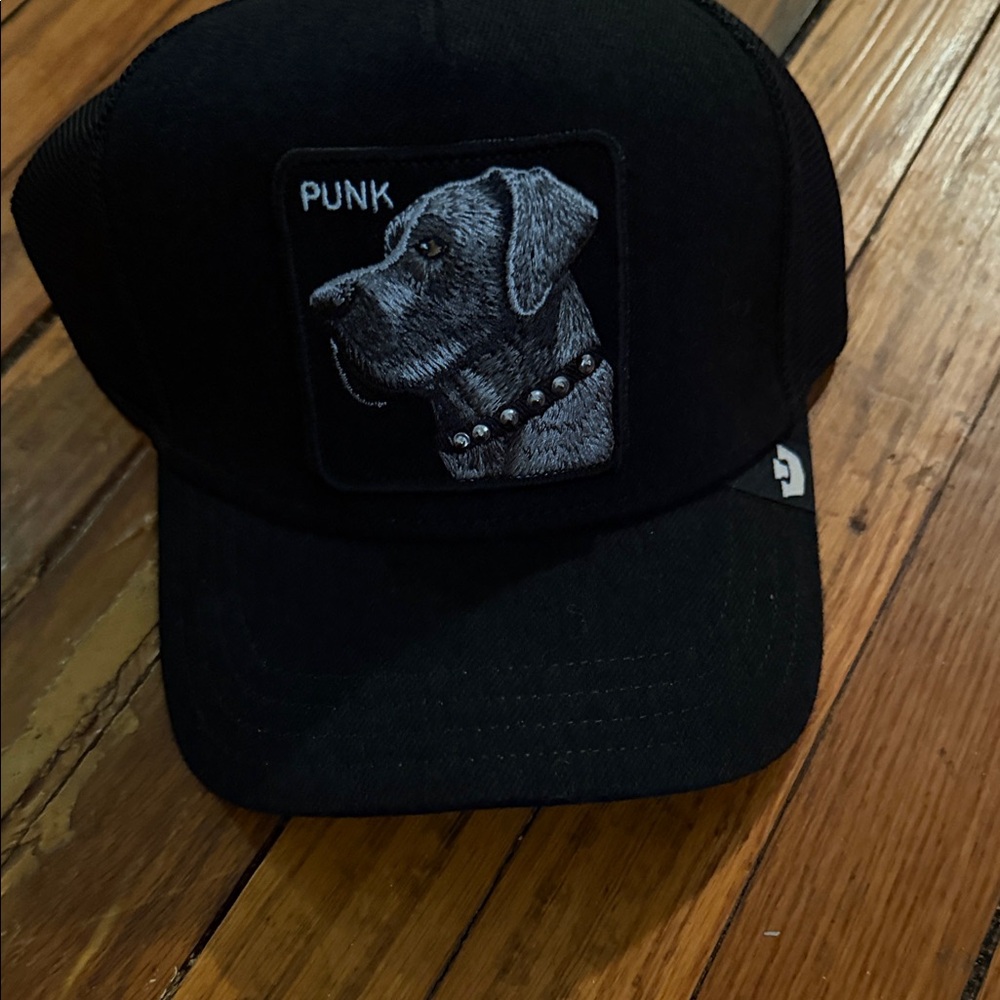 Goorin Bros Black sequined denim Punk Dog Cap